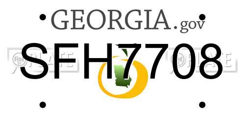 SFH7708 Georgia License Plate