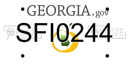 SFI0244 Georgia License Plate