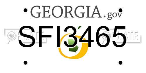 SFI3465 Georgia License Plate