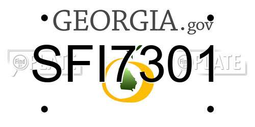 SFI7301 Georgia License Plate