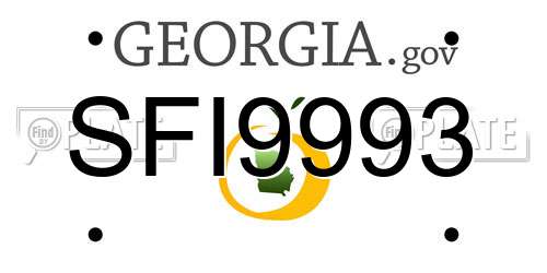 SFI9993 Georgia License Plate