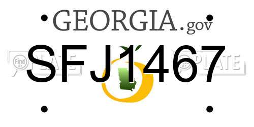 SFJ1467 Georgia License Plate