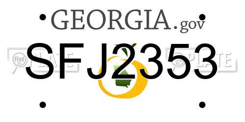 SFJ2353 Georgia License Plate