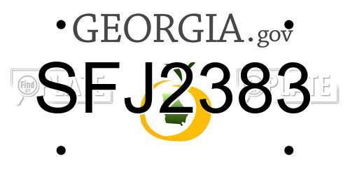 SFJ2383 Georgia License Plate