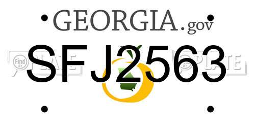 SFJ2563 Georgia License Plate