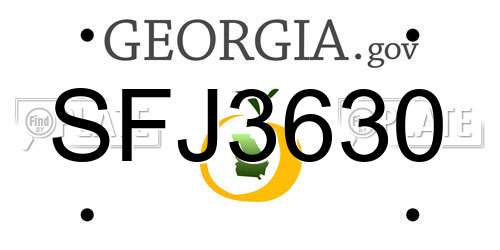 SFJ3630 Georgia License Plate