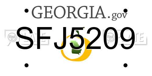 SFJ5209 Georgia License Plate