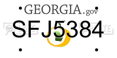SFJ5384 Georgia License Plate