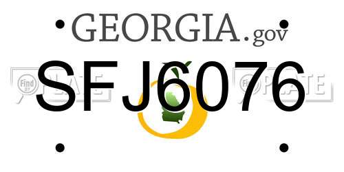 SFJ6076 Georgia License Plate