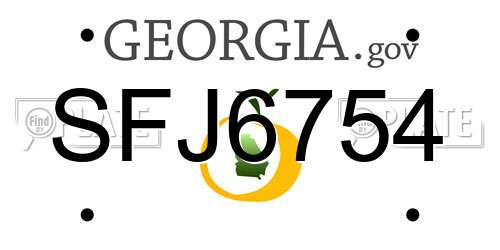 SFJ6754 Georgia License Plate