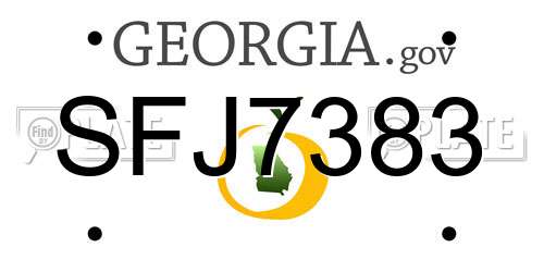 SFJ7383 Georgia License Plate