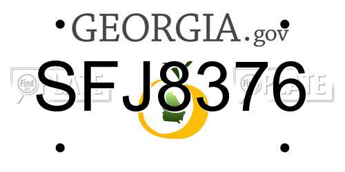 SFJ8376 Georgia License Plate