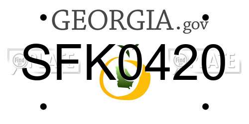 SFK0420 Georgia License Plate
