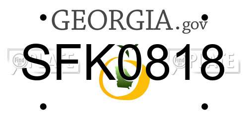 SFK0818 Georgia License Plate