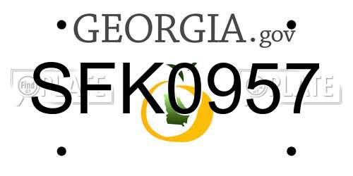 SFK0957 Georgia License Plate