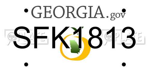 SFK1813 Georgia License Plate