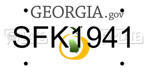 SFK1941 Georgia License Plate