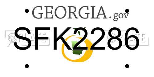 SFK2286 Georgia License Plate
