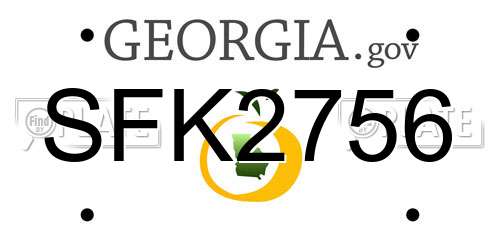 SFK2756 Georgia License Plate