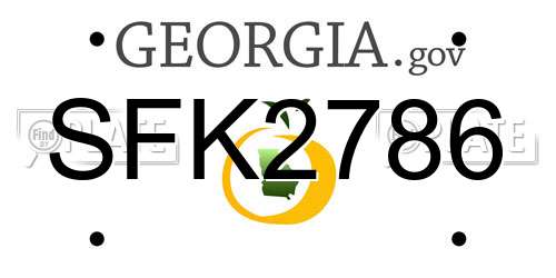 SFK2786 Georgia License Plate
