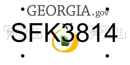 SFK3814 Georgia License Plate