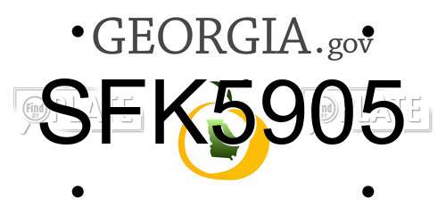 SFK5905 Georgia License Plate