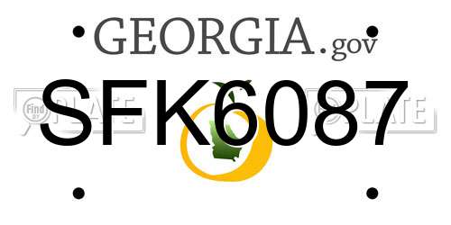 SFK6087 Georgia License Plate