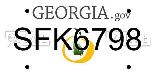 SFK6798 Georgia License Plate