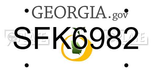 SFK6982 Georgia License Plate