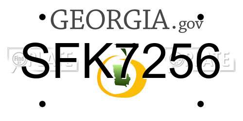 SFK7256 Georgia License Plate