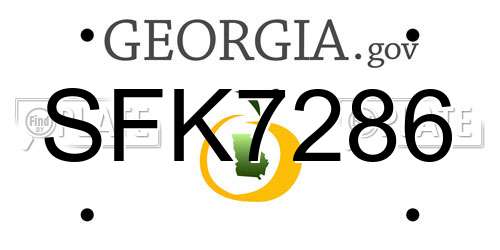 SFK7286 Georgia License Plate