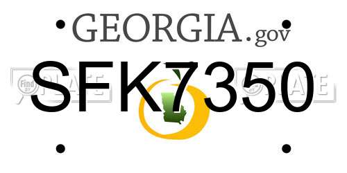 SFK7350 Georgia License Plate