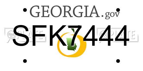 SFK7444 Georgia License Plate