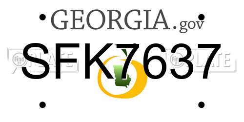SFK7637 Georgia License Plate