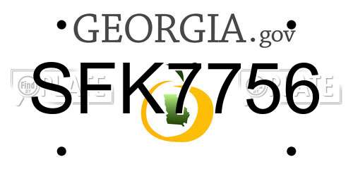 SFK7756 Georgia License Plate