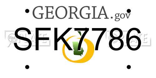 SFK7786 Georgia License Plate