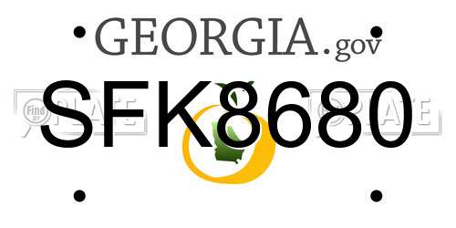 SFK8680 Georgia License Plate