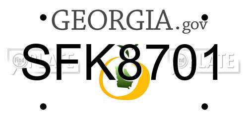 SFK8701 Georgia License Plate