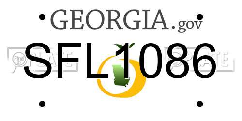 SFL1086 Georgia License Plate