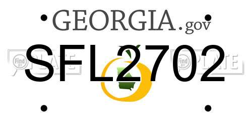 SFL2702 Georgia License Plate