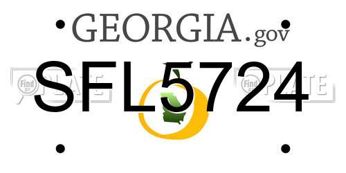 SFL5724 Georgia License Plate