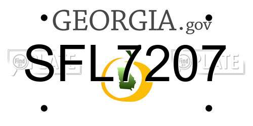 SFL7207 Georgia License Plate
