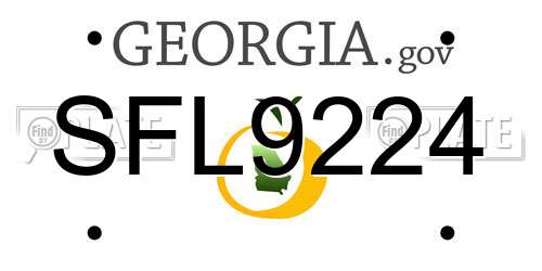 SFL9224 Georgia License Plate