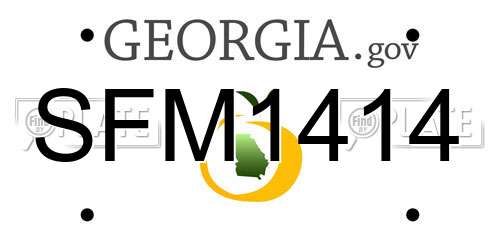 SFM1414 Georgia License Plate