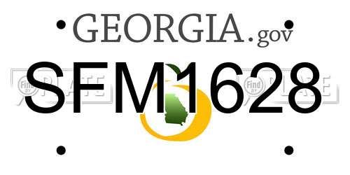 SFM1628 Georgia License Plate