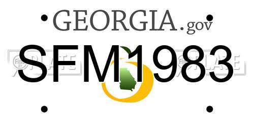 SFM1983 Georgia License Plate