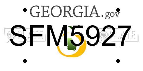 SFM5927 Georgia License Plate