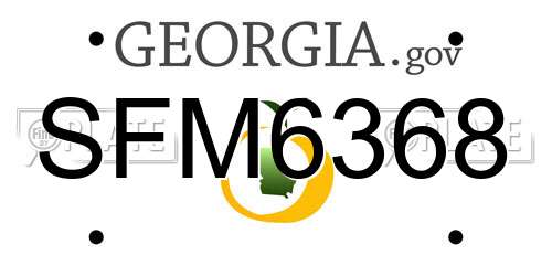 SFM6368 Georgia License Plate