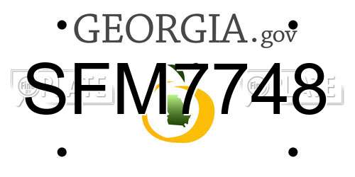 SFM7748 Georgia License Plate