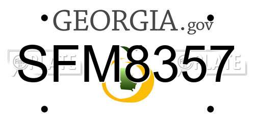 SFM8357 Georgia License Plate